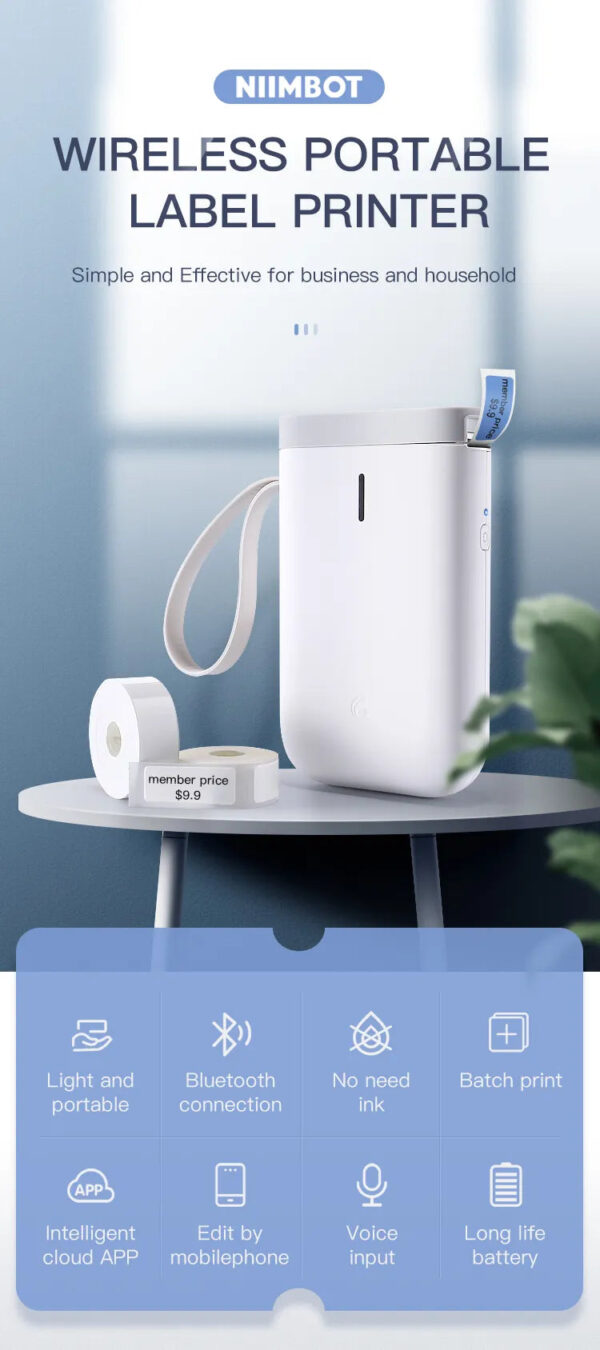 D11 Compact Bluetooth Label Printer for Efficient and Ink-Free Labeling