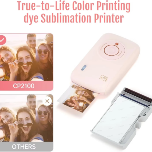 HPRT CP2100 Mini Photo Printer Portable Mini Color HD, Bluetooth Wireless Connection, Travel Photo Printer,Permanent Retention