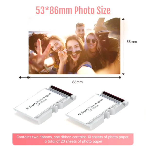 HPRT CP2100 Mini Photo Printer Portable Mini Color HD, Bluetooth Wireless Connection, Travel Photo Printer,Permanent Retention