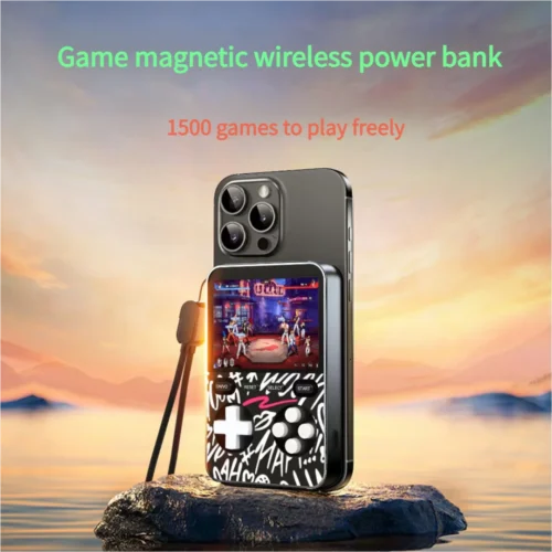 Mini Game Console Thin Magnetic Wireless Power Bank 5000mAh Portable Fast Charging External Battery For iPhone 16 Samsung